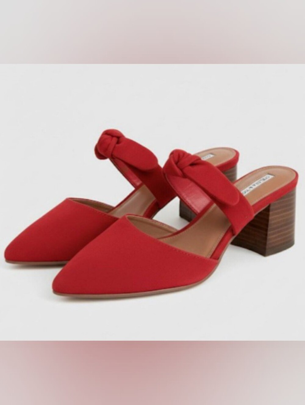 NEW, Chelsea & Violet Red Knotted Mules. Heel's Height: 2.25". SIZE: 11M.